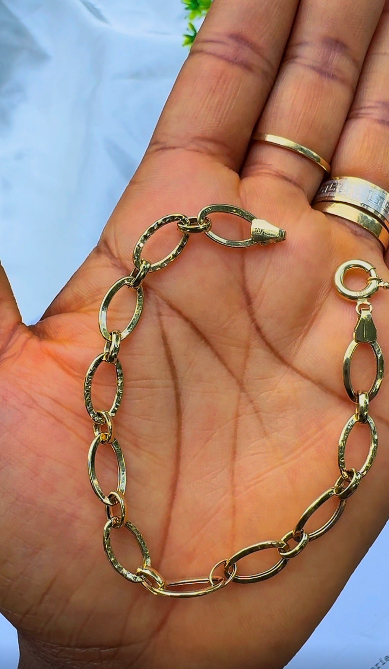 18K Solid Gold Chunky Link Bracelet | 3.61g | 7.5 Inches