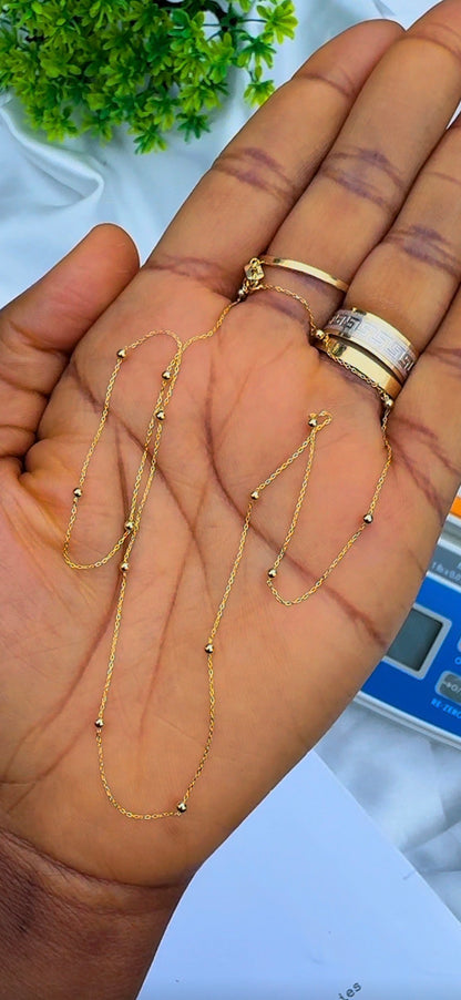 Deegad 18 Karat Real Gold Chain Necklace 18 Inches