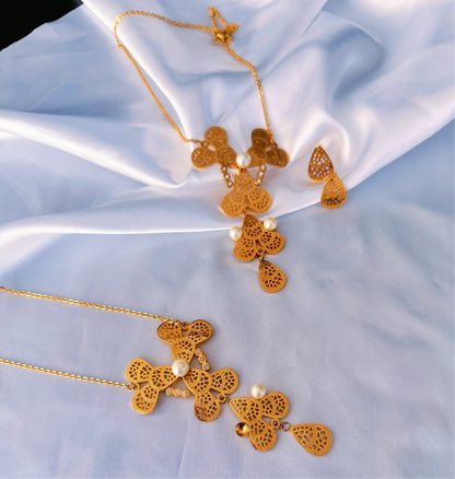 Order the Dijja Super Double Electroplated Stainless Steel Bold Jewellery Set
