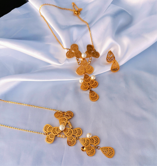 Order the Dijja Super Double Electroplated Stainless Steel Bold Jewellery Set