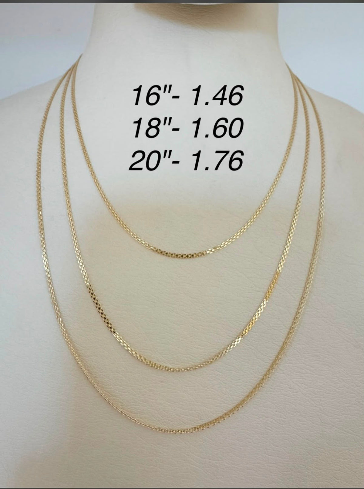 18ct Solid Gold Carpet Chain 20 Inches | Lightweight (1mm) | 1.74g