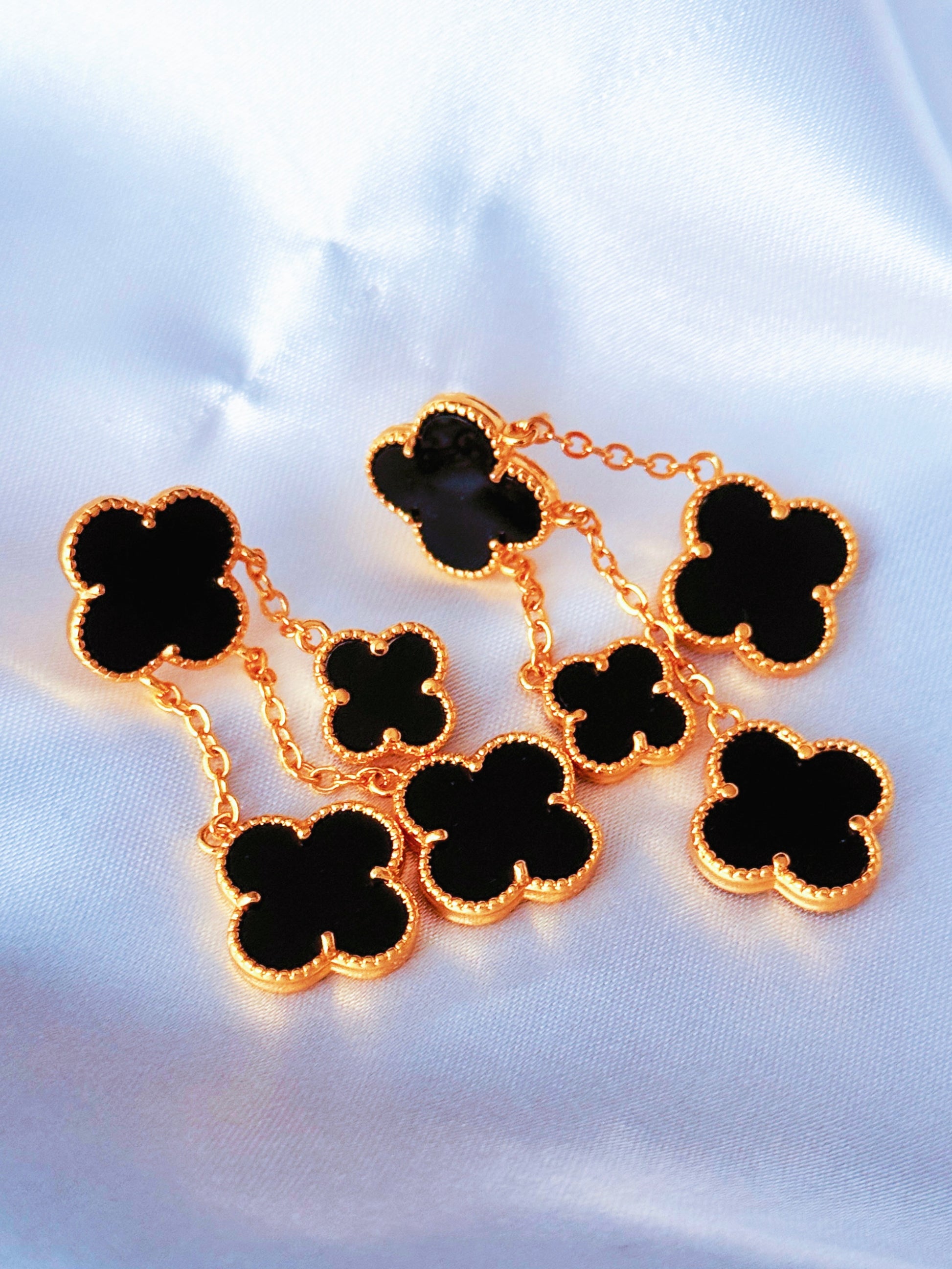 Black Dera Lightweight Colourful Clover Earrings