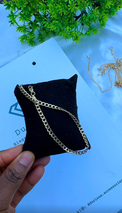 18K Solid Gold Cuban Anklet | 10 Inches | 3.24g