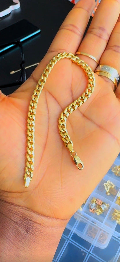 Durab 18ct Solid Gold Cuban Bracelet 7.5 Inches