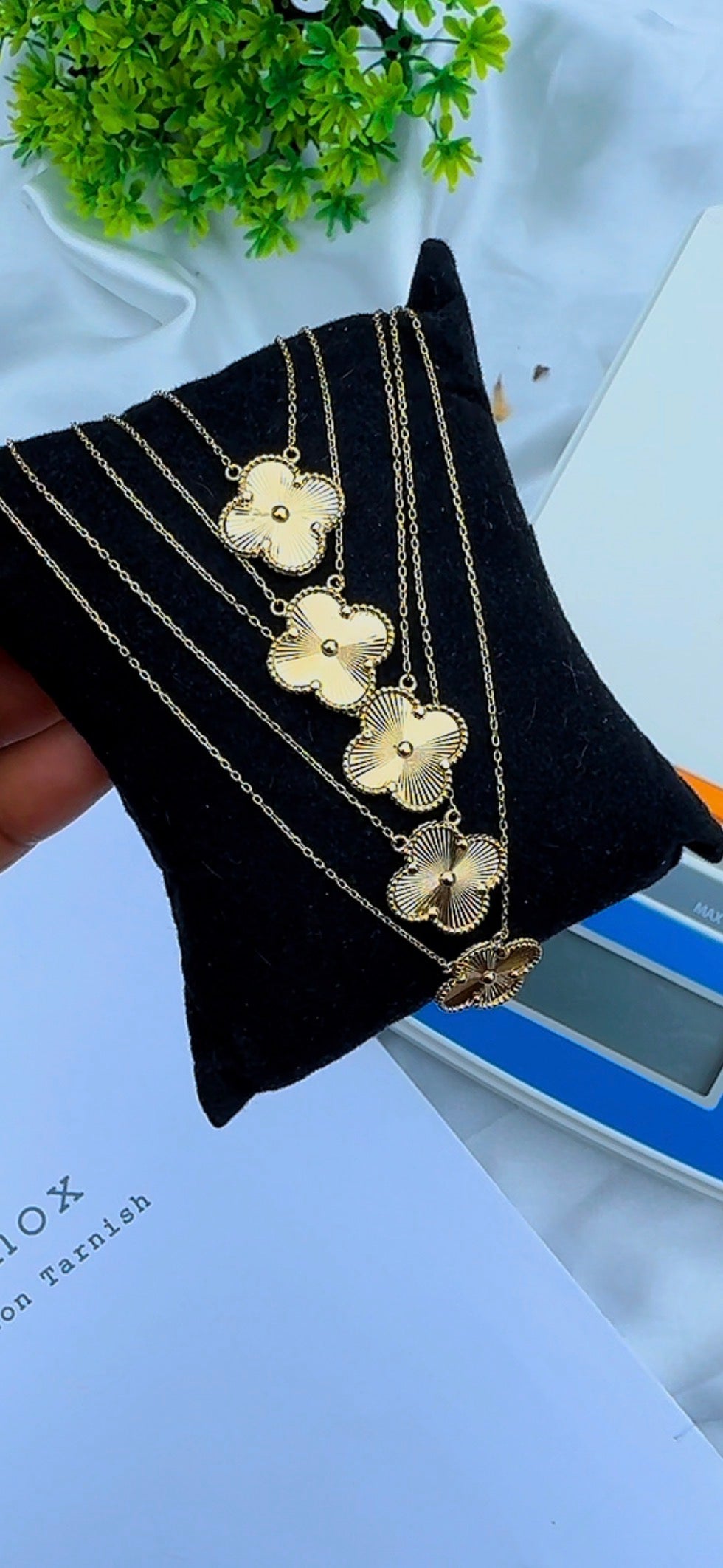 Degacc 18 Karat Solid Italian Gold Instant Chain Clover Necklace | 14mm