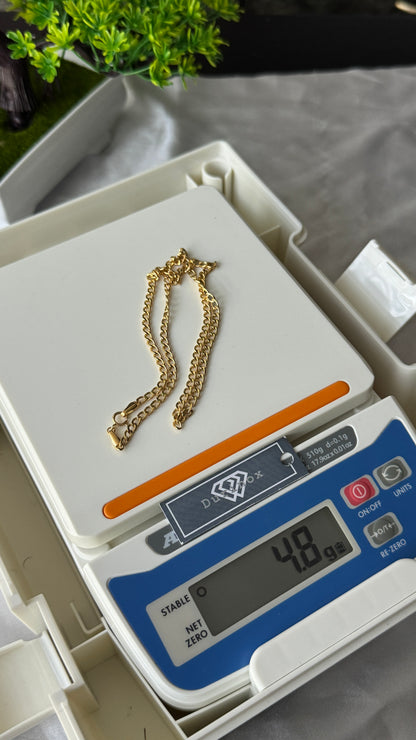 18K Solid Gold Cuban Chain Necklace 18” – 4.8g | 20” - 5.2g
