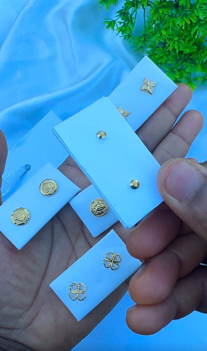 18 Karat Solid Gold Screw Stud Earrings