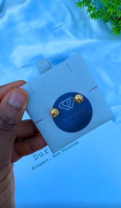 21 Karat Solid Gold Ball Stud Earrings | 1.8g & 2.0g | 3 Different Designs