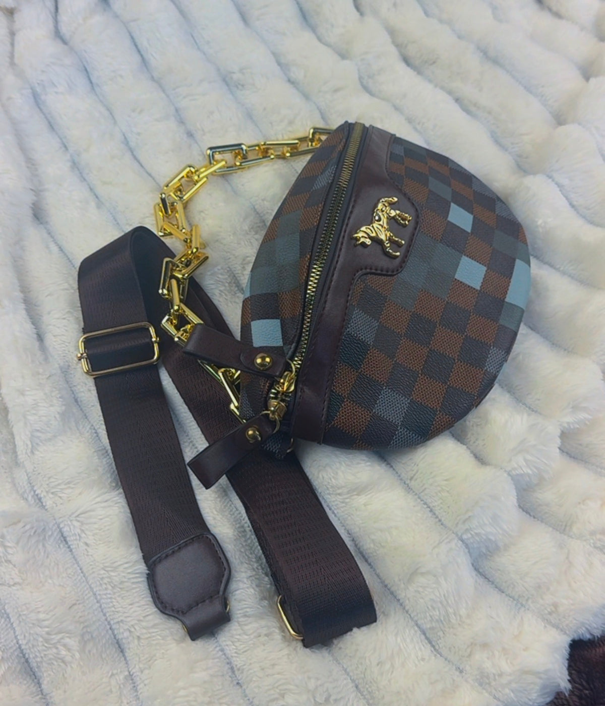 Women’s Chequered Saddle Waist Bag | LARYZ Everyday 059 (Small)