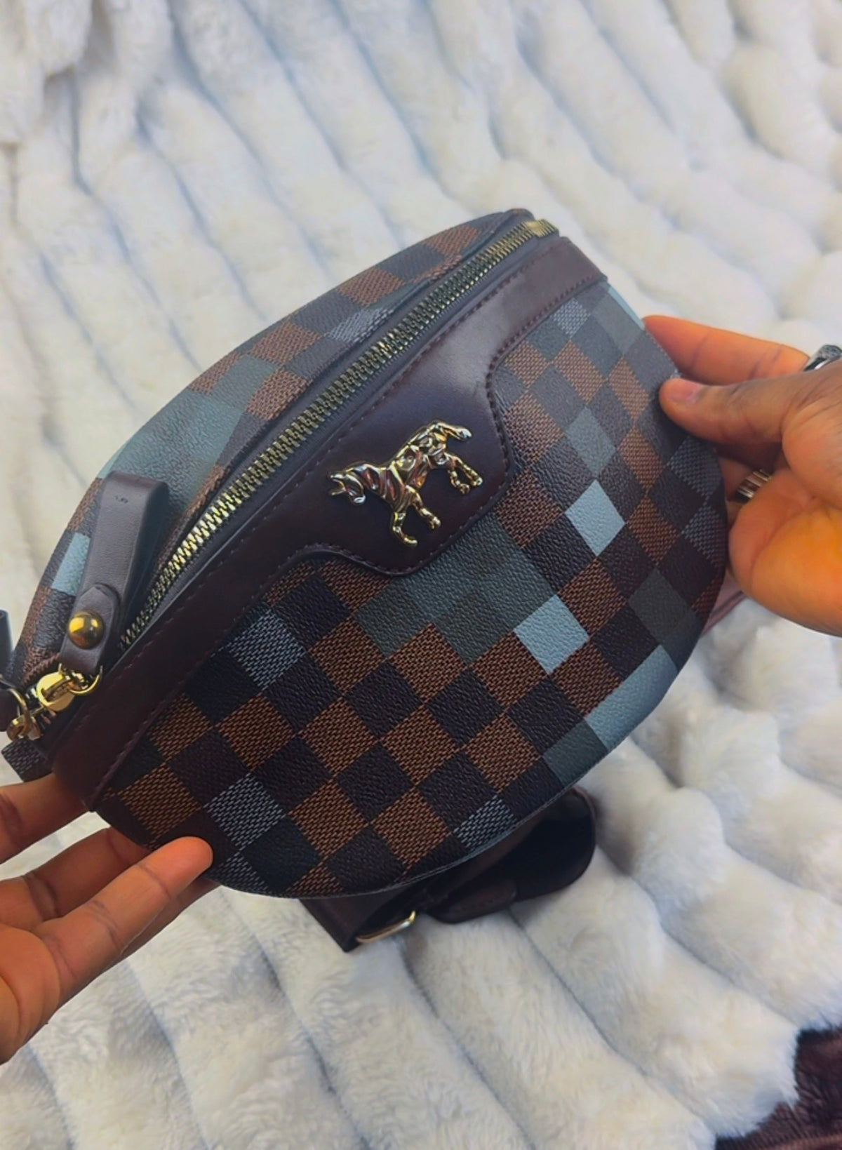 Women’s Chequered Saddle Waist Bag | LARYZ Everyday 059 (Small)