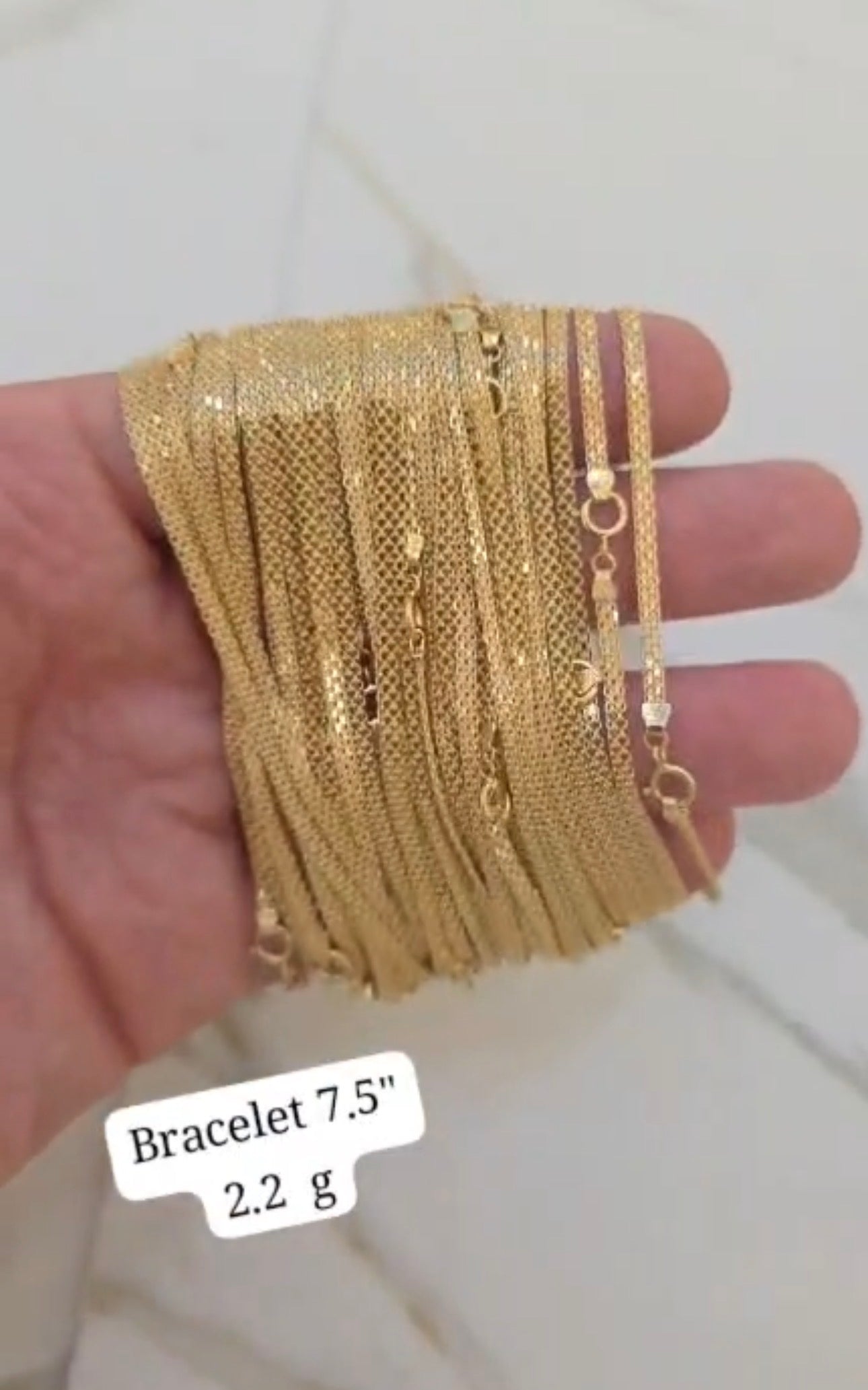 Diigac 18K Pure Gold Carpet Bracelets 7.5 Inches