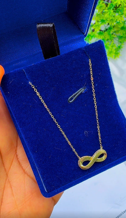 18K Solid Gold Infinity Instant Chain Necklace - 1.82g | 18 Inches (17+1)