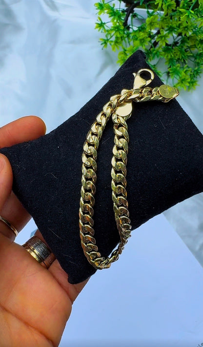 18K Solid Gold Cuban Bracelet – 4.1g | 7.5 Inches