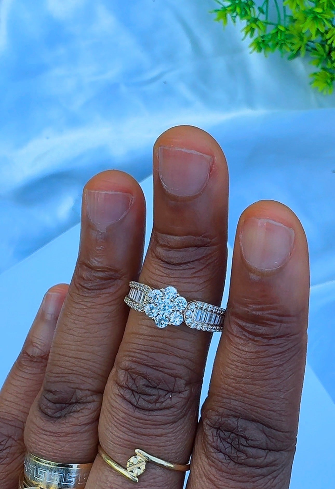 18K Solid Gold Engagement Ring For Women | Size 10 | 3.2g & 3.3g