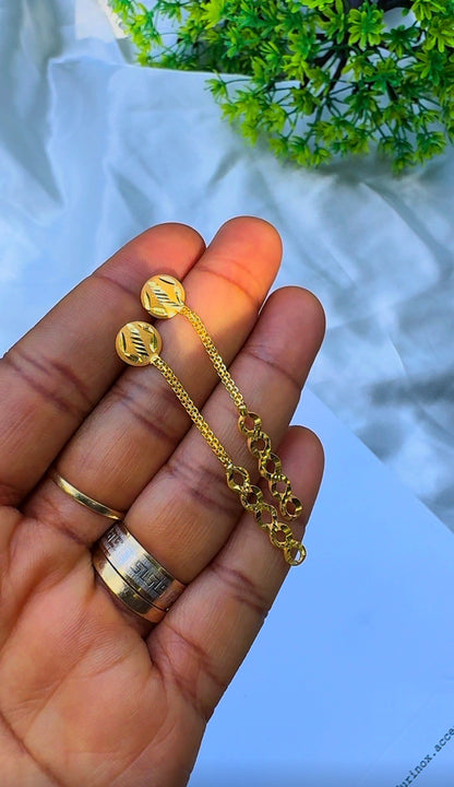 21ct Solid Gold Infinity Drop Stud Earrings | 2.5g