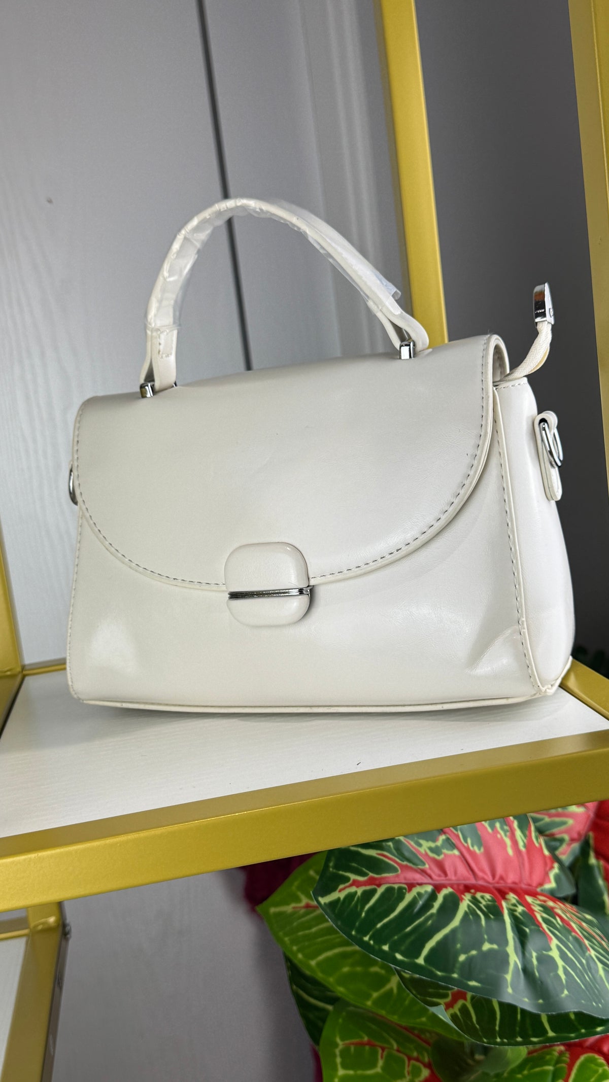 White Structured Women's Handbag | LARYZ Everyday - 019 | Small-Medium