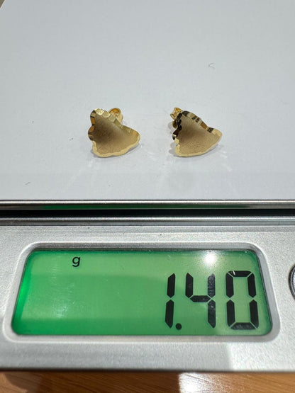 Dega 18 Karat Gold Pin Stud Earrings
