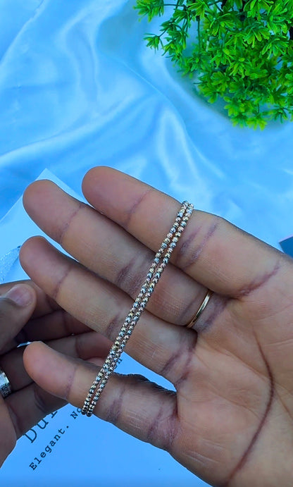 18 Karat Solid Gold Diamond Cut Ball Bracelet | Stretchable Bangle | Big Wrist