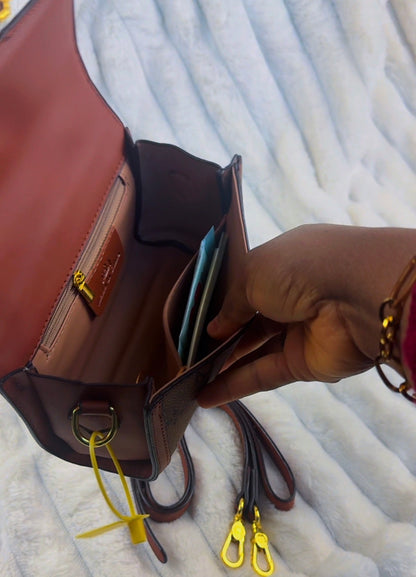2-Tone Brown Structured Women's Handbag | LARYZ Everyday - 021
