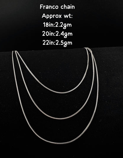 Degaams 18 Karat White Gold Franco Chain Necklace (750)