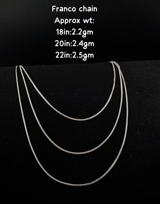 Degaams 18 Karat White Gold Franco Chain Necklace (750)