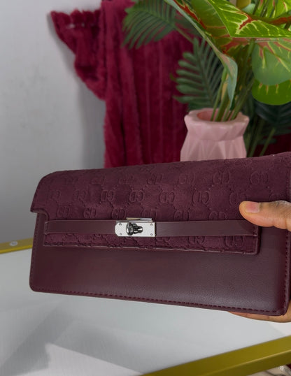 Burgundy Structured Women's Flap Wallet Bag | LARYZ Everyday - 025