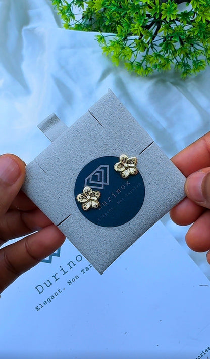 18K Solid Gold Textured Stud Earrings – Floral, Greek Key Clover & Bow Statement Stud Earrings (Pick Your Style) | 1.5 - 2.0g