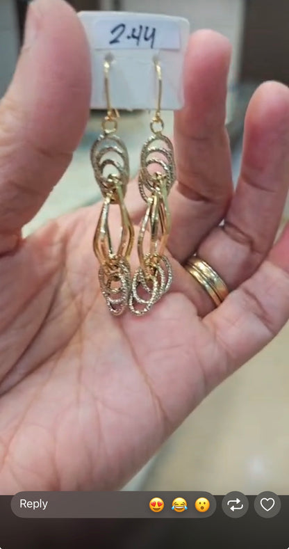 18 Karat Real Gold Drop Earrings | 2.4g