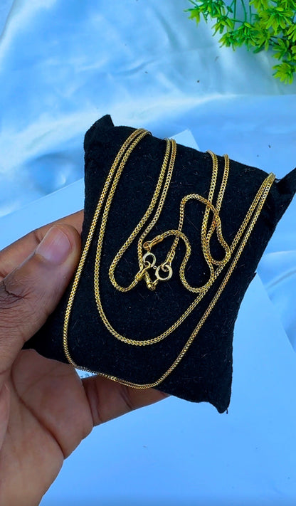 21 Karat Solid Gold Franco Chain Necklace | (18” - 3.6g) | (20” - 4.0g)