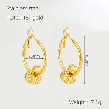 Dema 18K Gold Plated Stainless Steel Hoops For Women and Teenagers