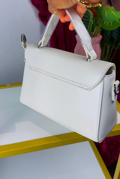 White Structured Women's Handbag | LARYZ Everyday - 019 | Small-Medium