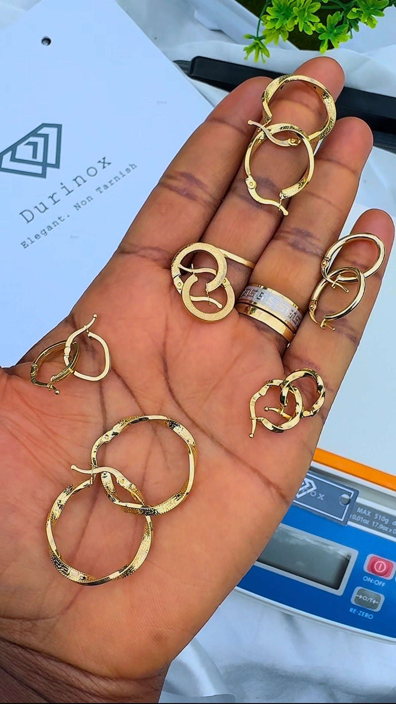 Defan 18ct Solid Gold Hoop Earrings (Small; 1cm)