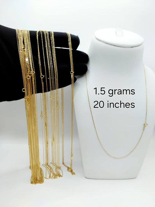 Deglag 18ct Solid Gold Chain Necklace 20 inches