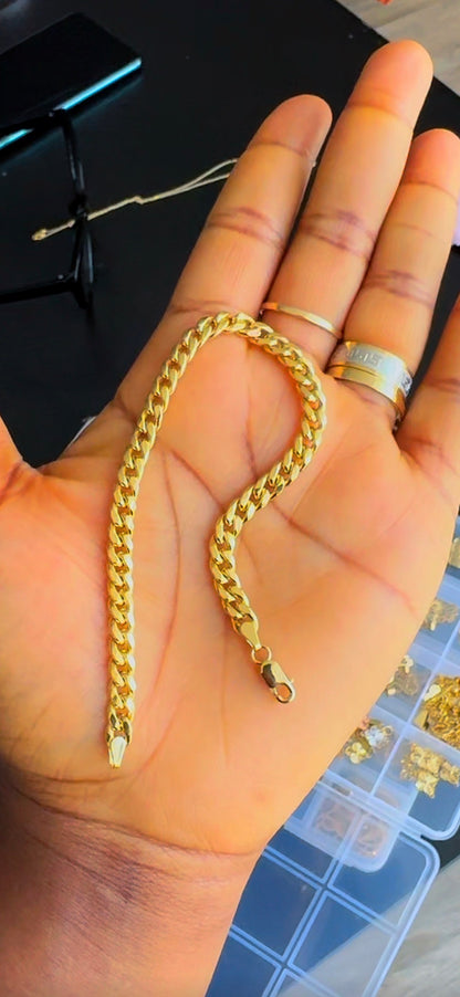 Durab 18ct Solid Gold Cuban Bracelet 7.5 Inches