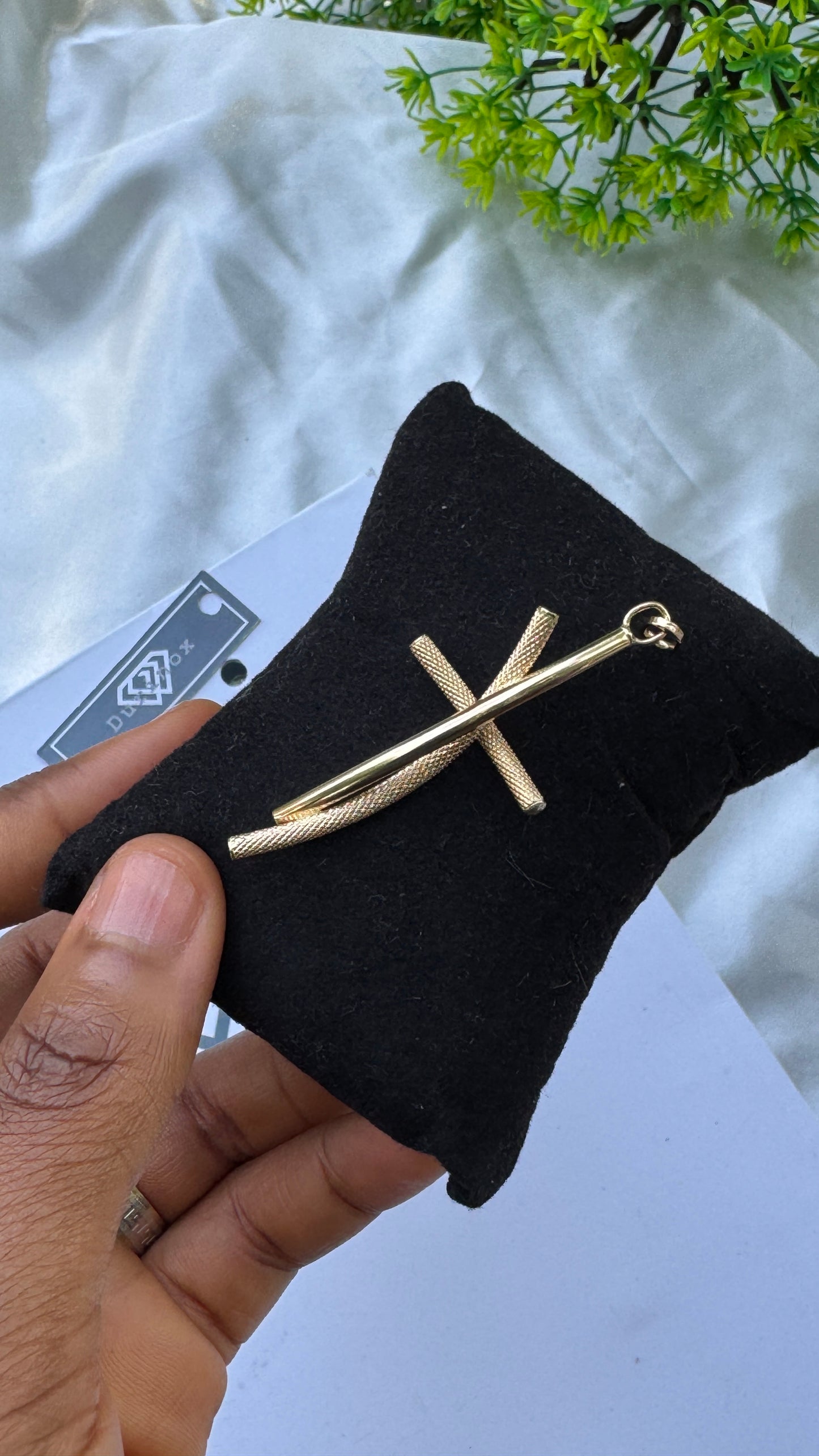 18K Solid Gold Textured Cross Pendants | 1.7g & 1.8g