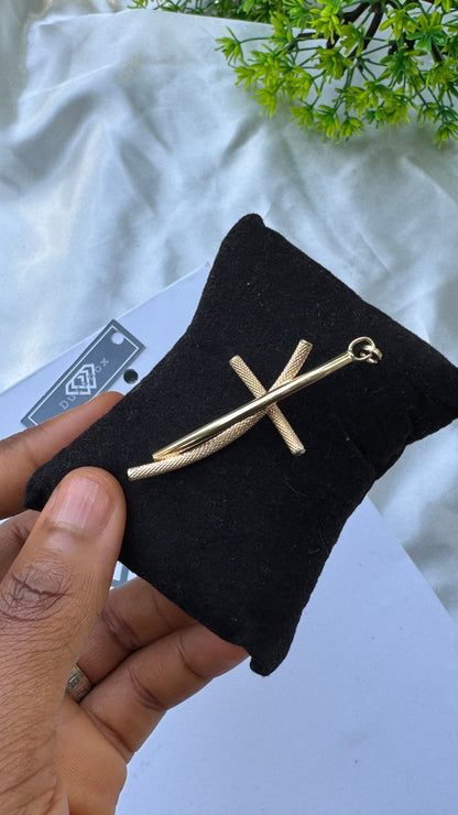 18K Solid Gold Textured Cross Pendants | 1.7g & 1.8g