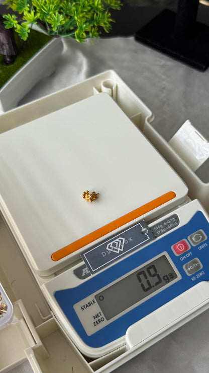 21K Solid Gold Stud Earrings Collection | High-Purity Gold⁠ | Lightweight 0.9g - 1.1g