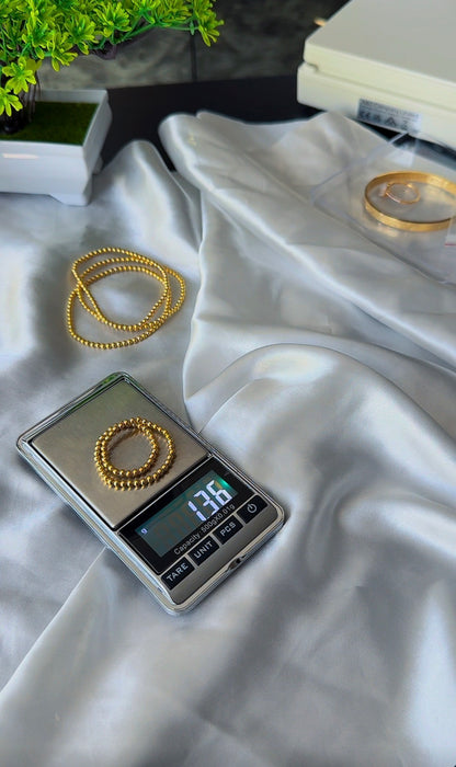18K Solid Gold Stretchable Bangle (Shiny) | 0.9g & 1.3g | Small to Medium Wrists