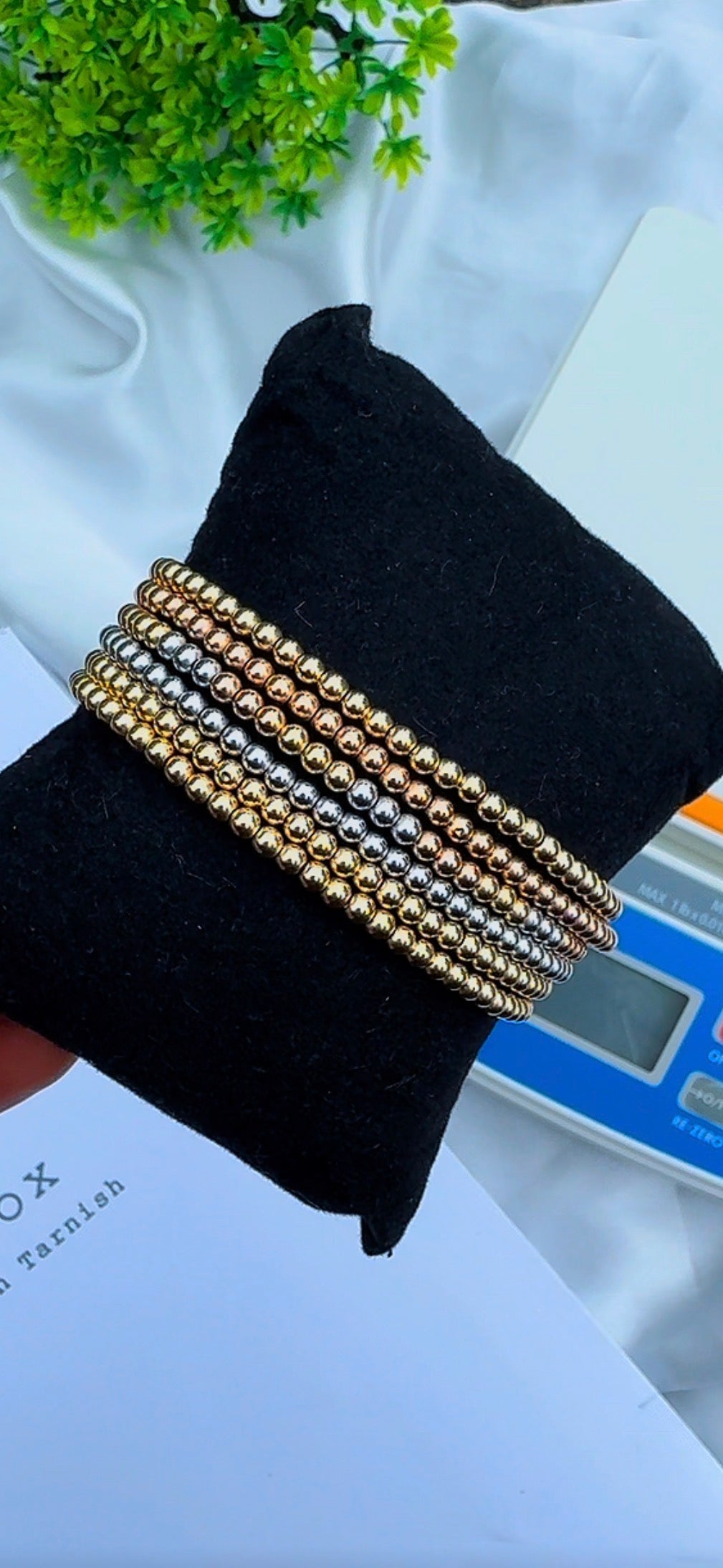 Defax 18K Real Gold Ball Bangles