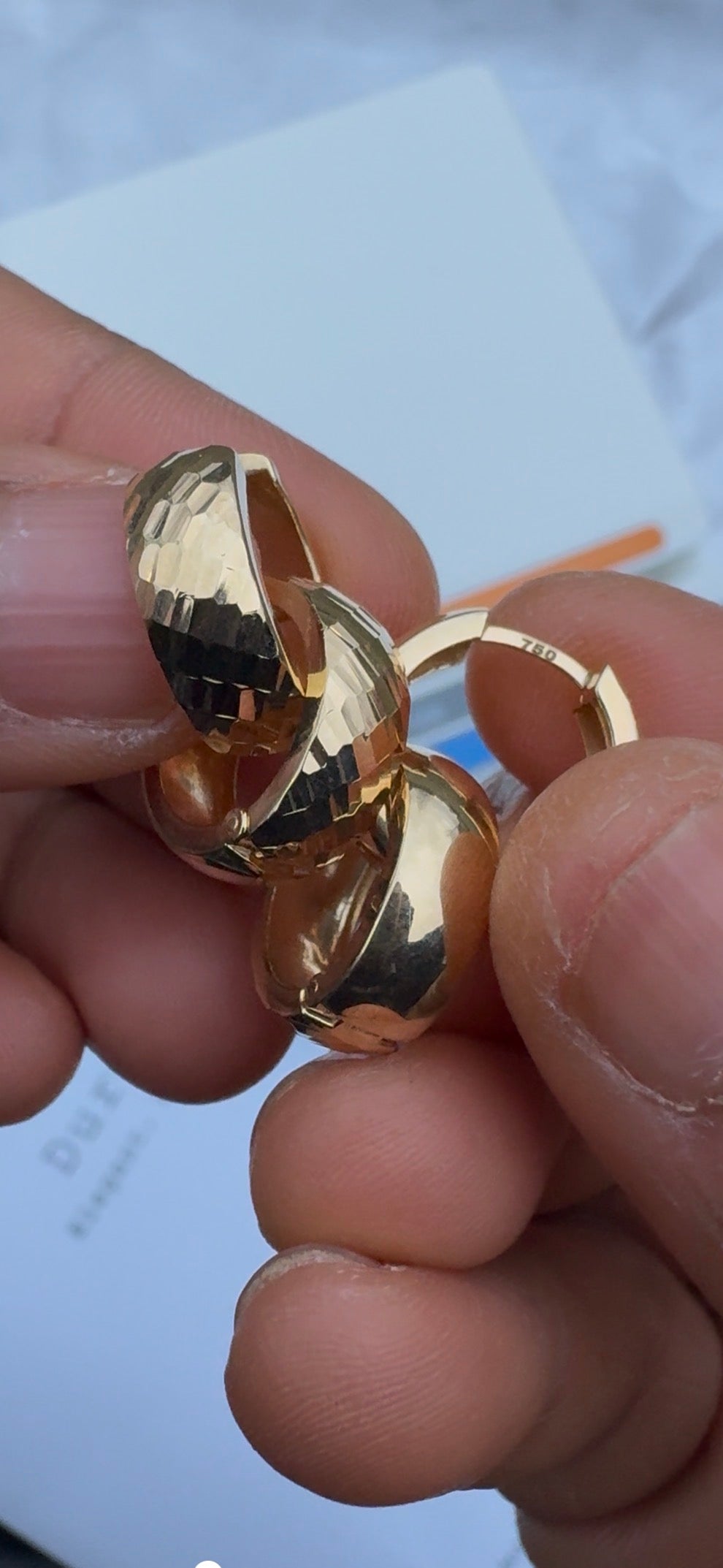 Diigadd 18ct Solid Gold Hoop Earrings