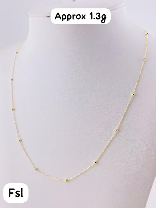 Deegad 18 Karat Real Gold Chain Necklace 18 Inches