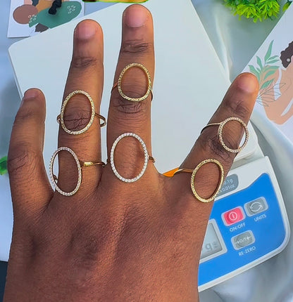 Deggam 18ct Solid Gold Women Fashion Rings