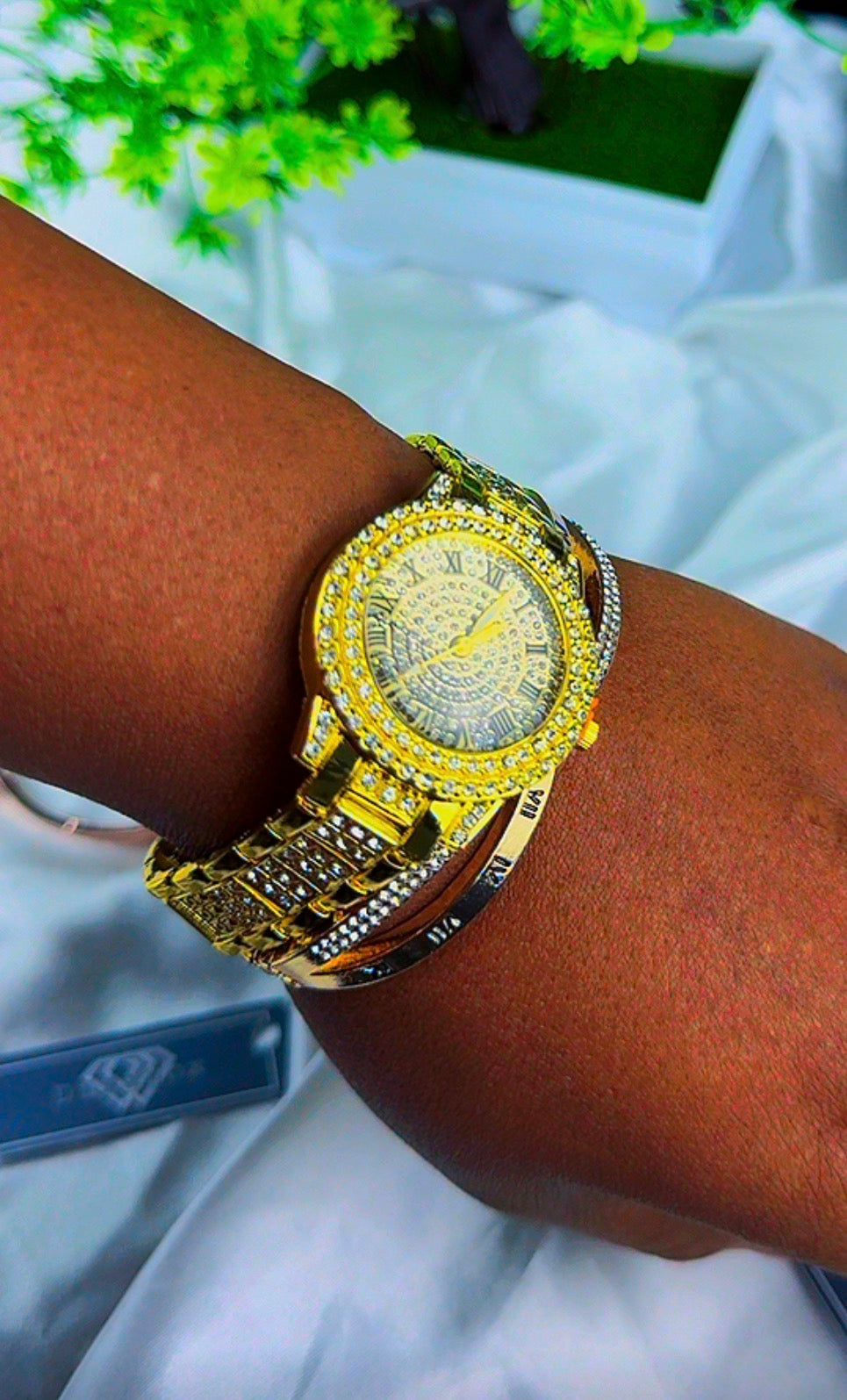 Diiddam Quality 2pc Fashion Wristwatch & Bracelet Set Quartz Watches For Women