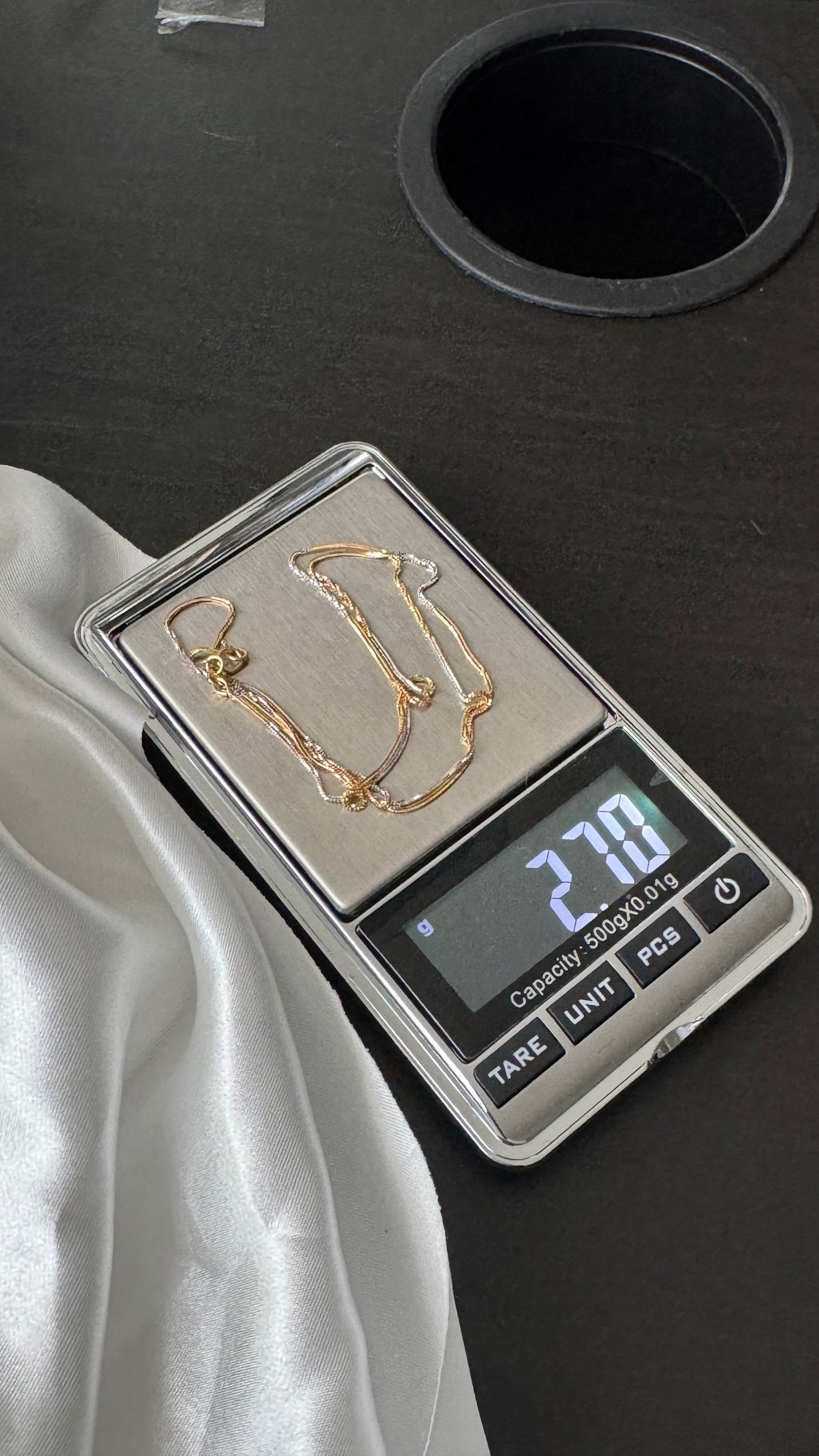 18K Solid Gold (3-Tone) Twisted Singapore Chain Necklace | 18" & 20" Real Gold 3-Tone Gold (2.7 & 3.0g) | Extra