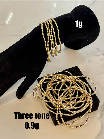 18K Solid Gold Stretchable Bangle (Shiny) | 0.9g & 1.3g | Small to Medium Wrists