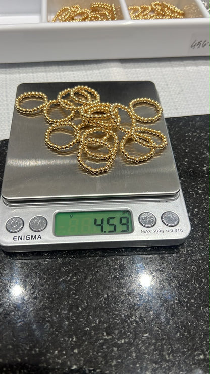 18ct Real Gold Stretchable Ball Rings | Shiny (Extra)