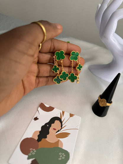 Dera Lightweight Colourful Clover Earrings