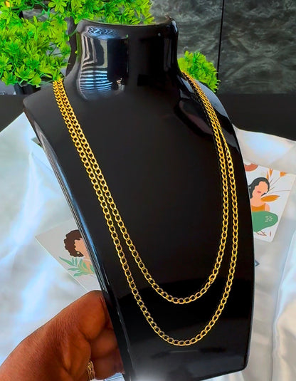 18K Solid Gold Cuban Chain Necklace 18” – 4.8g | 20” - 5.2g