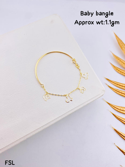 Defax 18K Pure Gold Baby Bracelet / Bangle