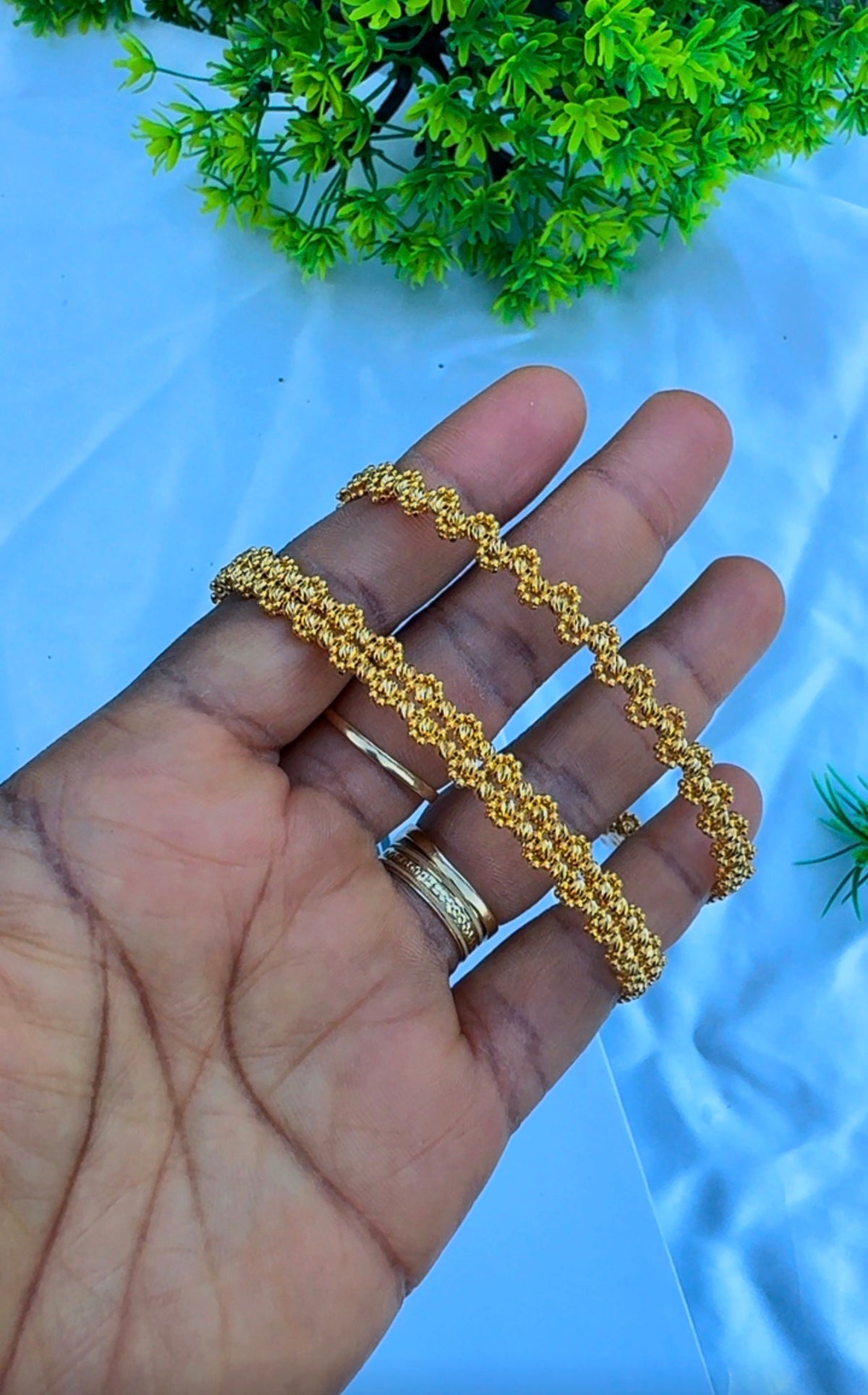 21 Karat Real Gold Bangles With Extension - 8 Inches | 8.3g | 12.2g